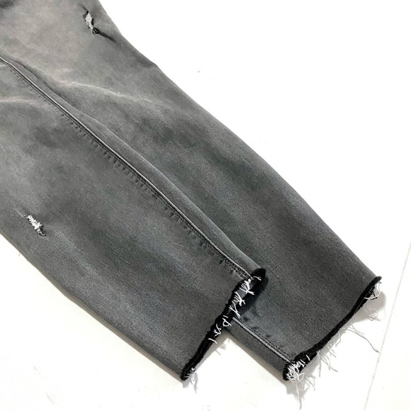 SPANX Gray Distressed Ankle Skinny Jeans Leggings Jeggings Large Stretch Denim - Picture 7 of 13
